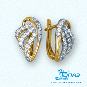 

Серьги с фианитами Линии Любви, Серьги Т94202708