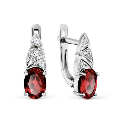 

Серьги с гранатами и фианитами Линии Любви, Серьги Т30302Б258