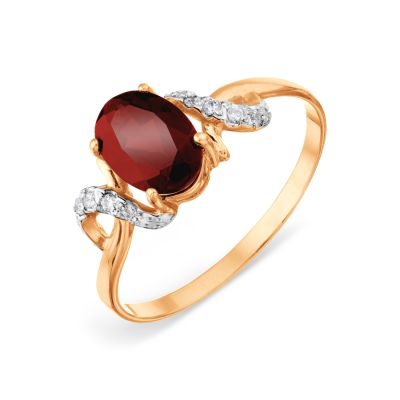 

Кольцо с гранатом и Swarovski Zirconia Линии Любви, Кольцо Т243015718