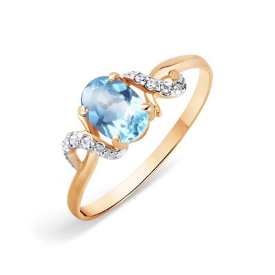 

Кольцо с топазом и Swarovski Zirconia Линии Любви, Кольцо Т143015718
