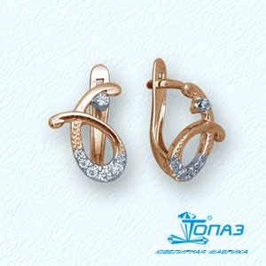 

Серьги с фианитами Линии Любви, Серьги Т14202793