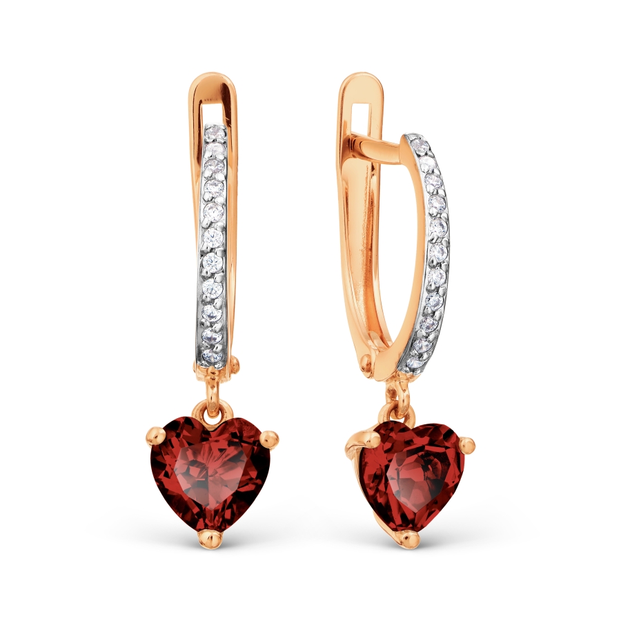 

Серьги с гранатами и фианитами Линии Любви, Серьги Т147028353