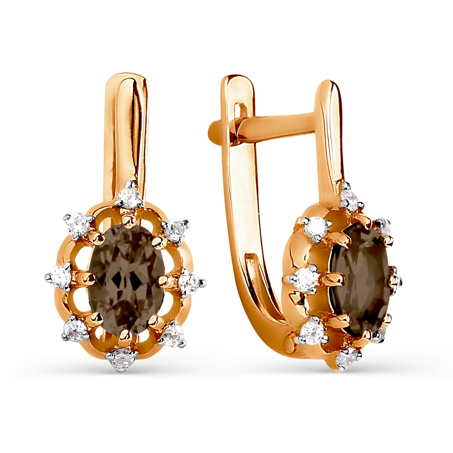 

Серьги с раухтопазами и Swarovski Zirconia Линии Любви