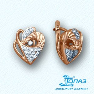 

Серьги с фианитами Линии Любви, Серьги Т14202720