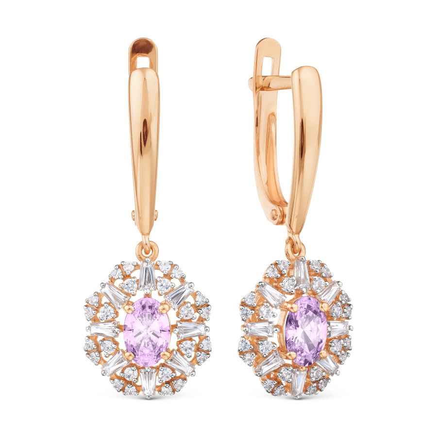 

Серьги с аметистами и Swarovski Zirconia Линии Любви