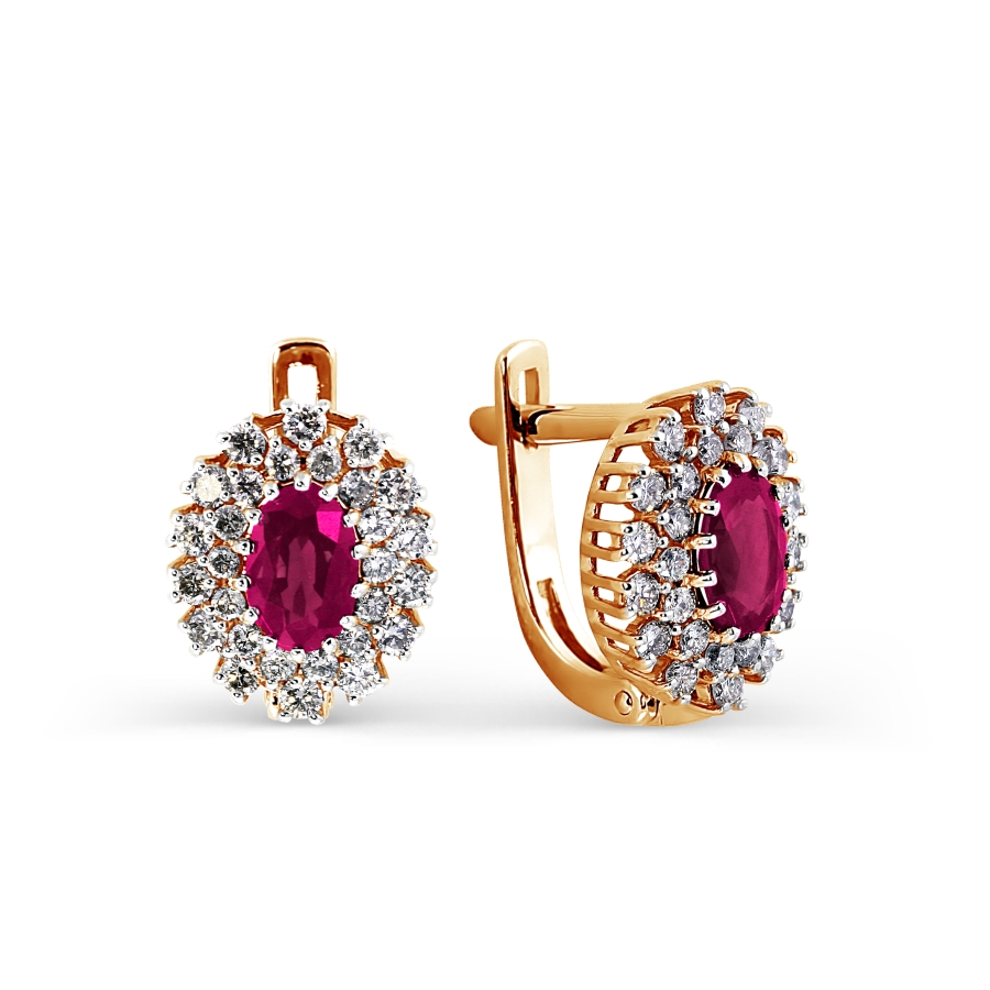 

Серьги с рубинами и бриллиантами Линии Любви