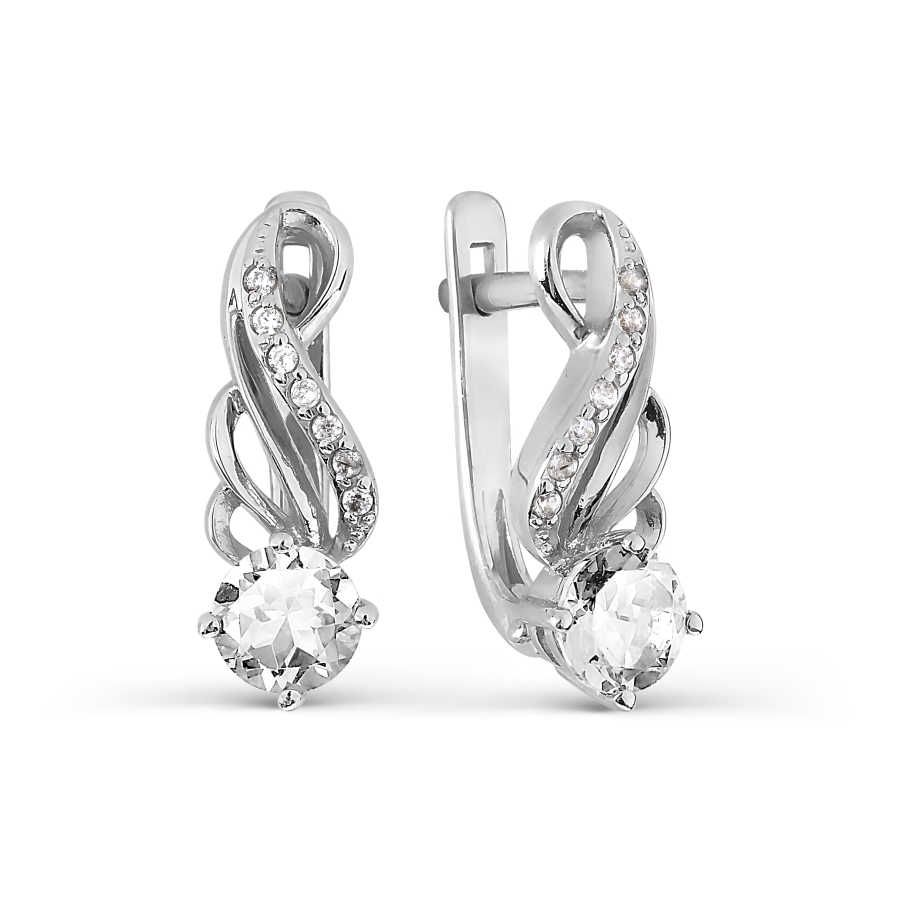 

Серьги с топазами и фианитами Линии Любви