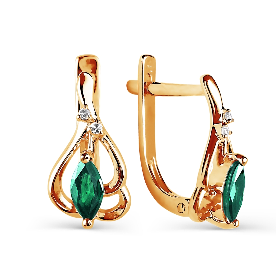 

Серьги с изумрудами и бриллиантами Линии Любви, Серьги Т141026001