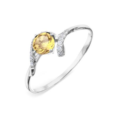 

Кольцо с цитрином и Swarovski Zirconia Линии Любви, Кольцо Т303015721