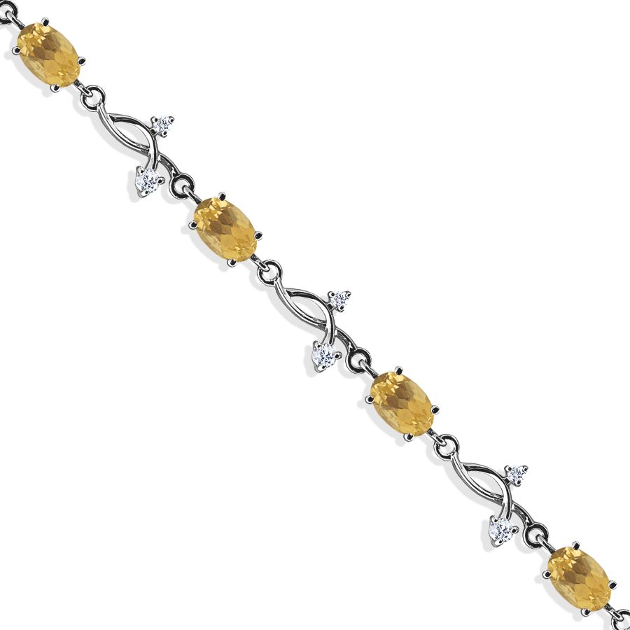 

Браслет с цитринами и фианитами Линии Любви, Браслет Т30310594-18