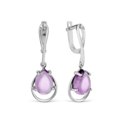 

Серьги с аметистами ситалл Линии Любви, Серьги Т742024486-02