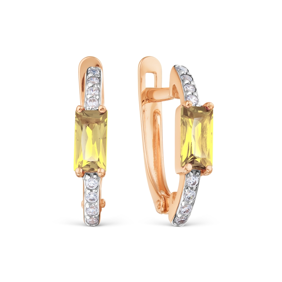 

Серьги с цитринами и фианитами Линии Любви