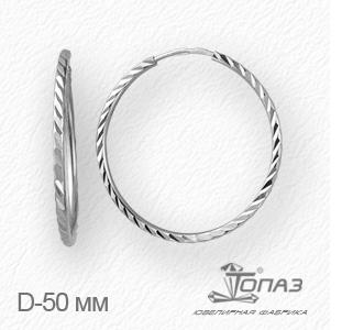 

Серьги конго из белого золота Линии Любви, Серьги Т300621258