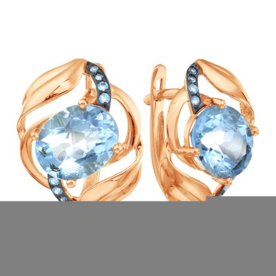 

Серьги с топазами и фианитами Линии Любви, Серьги Т147028527