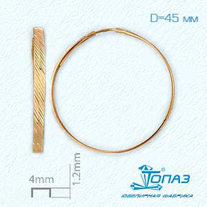 

Серьги конго из красного золота Линии Любви, Серьги Т100621347