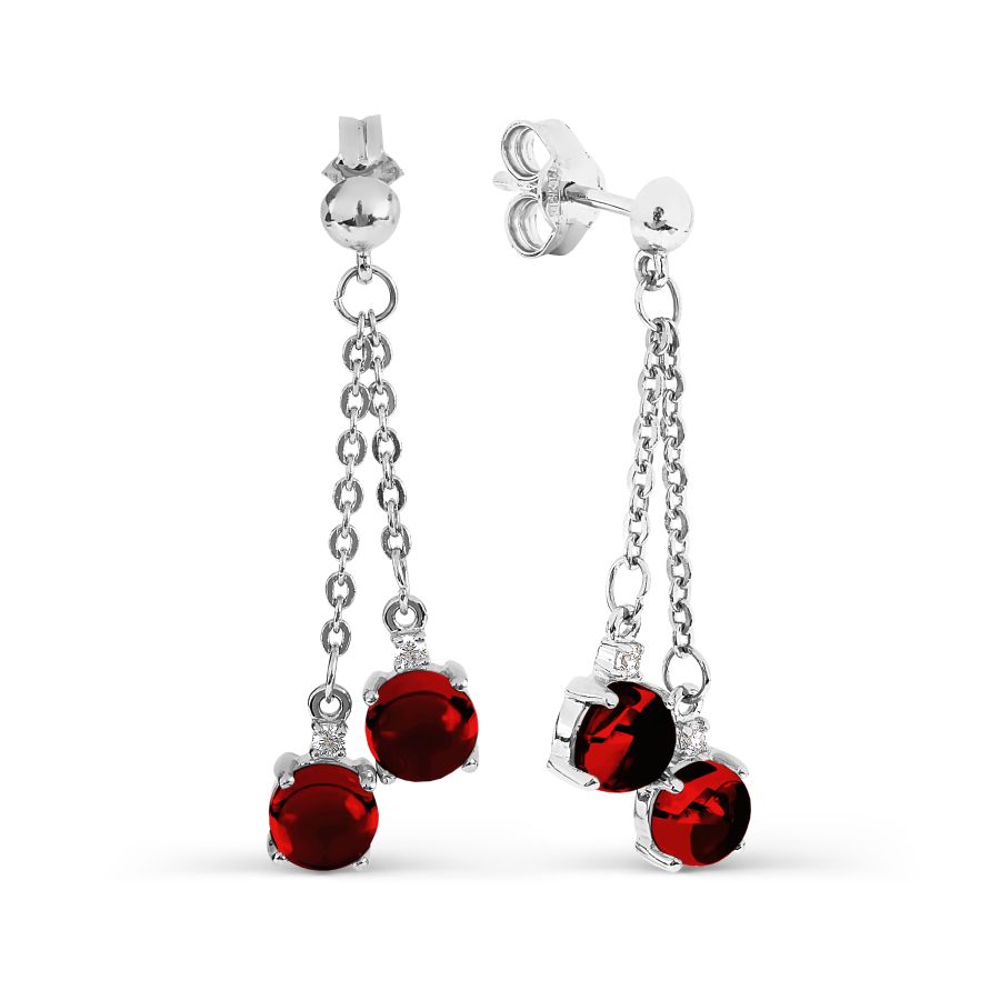 

Серьги с гранатами и фианитами Линии Любви, Серьги Т303026695-03