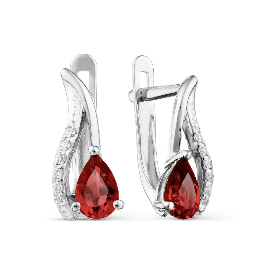 

Серьги с гранатами и Swarovski Zirconia Линии Любви, Серьги Т303025952