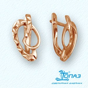 

Серьги из красного золота Линии Любви, Серьги Т10062775