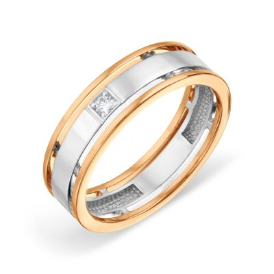 

Кольцо обручальное с бриллиантом Линии Любви, Кольцо Т13101А438-16,5
