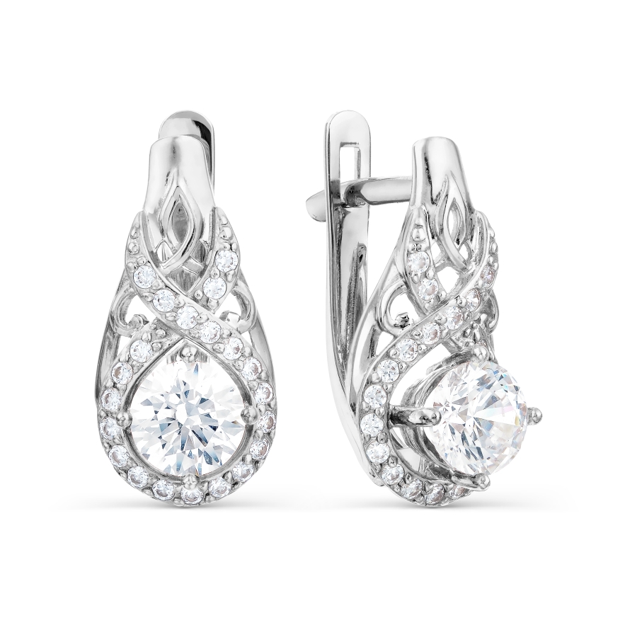 

Серьги с Swarovski Zirconia Линии Любви, Серьги Т307028444