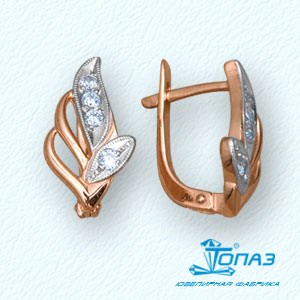 

Серьги с фианитами Линии Любви, Серьги Т14202492