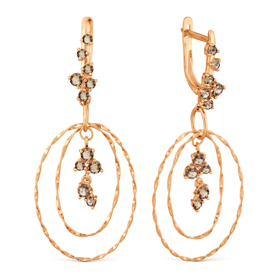 

Серьги с раухтопазами Линии Любви, Серьги Т10102Б059