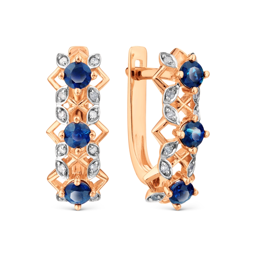 

Серьги с сапфирами и бриллиантами Линии Любви