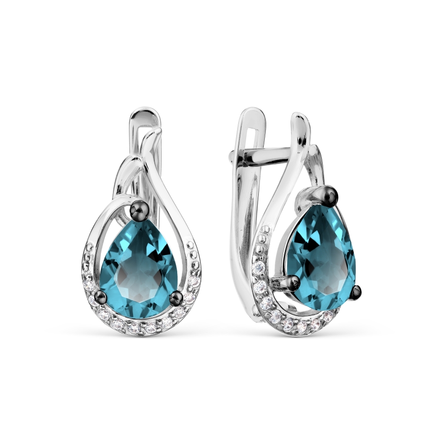 

Серьги с топазами и фианитами Линии Любви