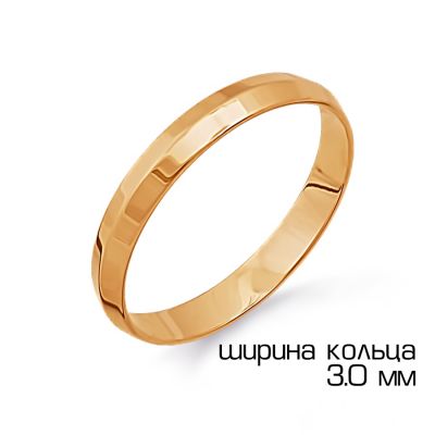 

Кольцо обручальное из красного золота Линии Любви, Кольцо Т100011471