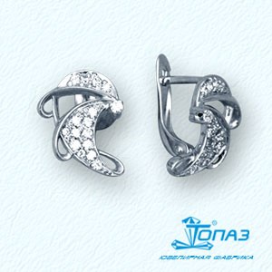 

Серьги с фианитами Линии Любви, Серьги Т30202750
