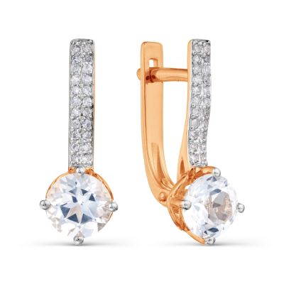 

Серьги с топазами Swarovski и бриллиантами Линии Любви, Серьги Т146028637