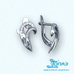 

Серьги с фианитами Линии Любви, Серьги Т30202823