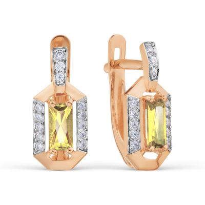 

Серьги с цитринами и фианитами Линии Любви, Серьги Т147028864