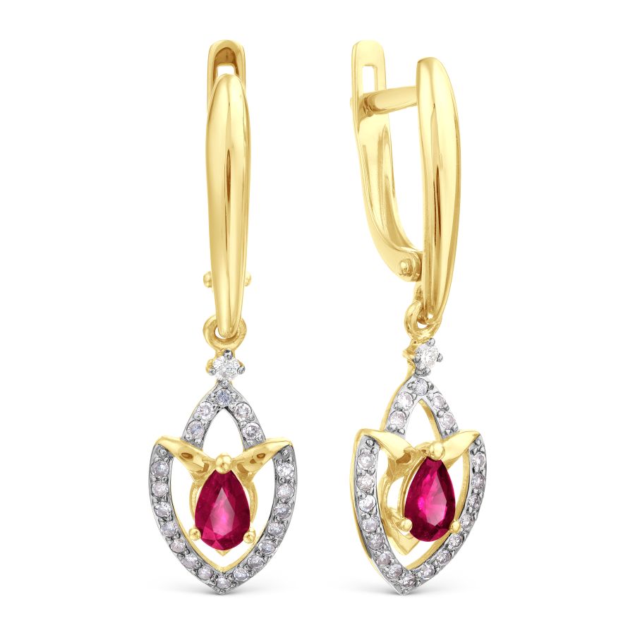 

Серьги с рубинами и бриллиантами Линии Любви, Серьги Т946029088