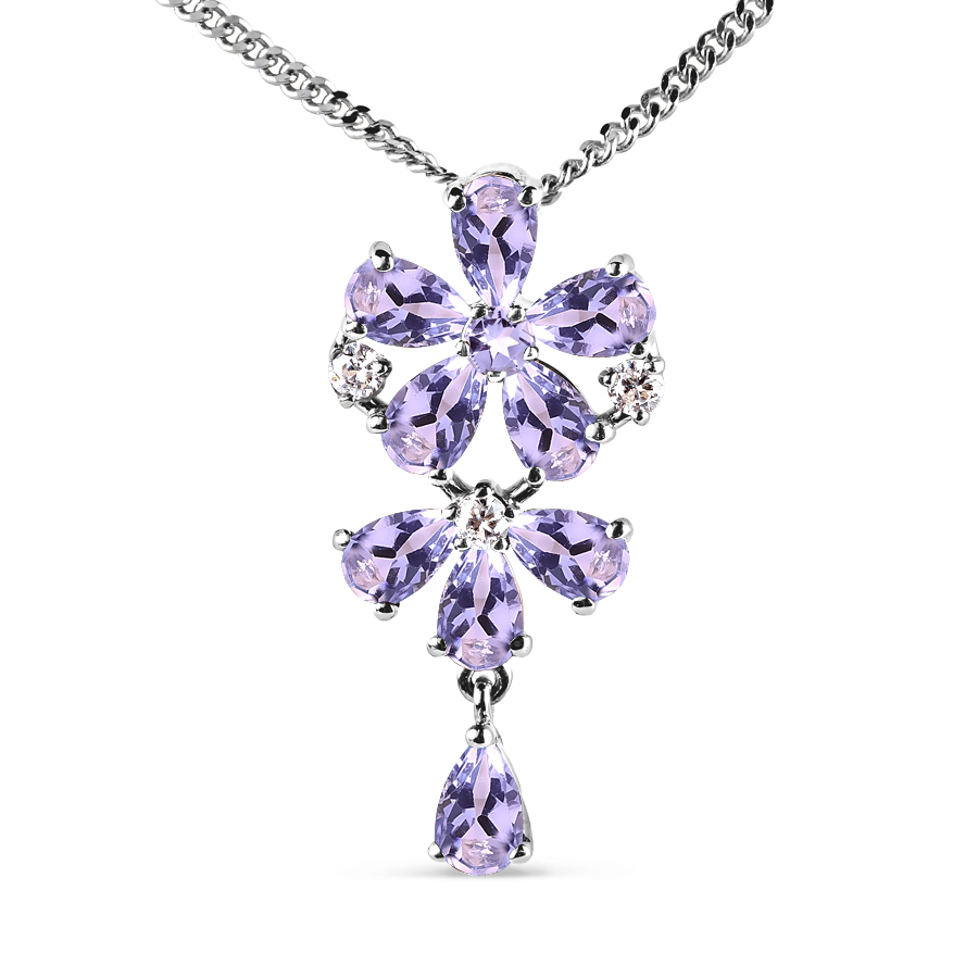 

Колье с аметистами и фианитами Линии Любви