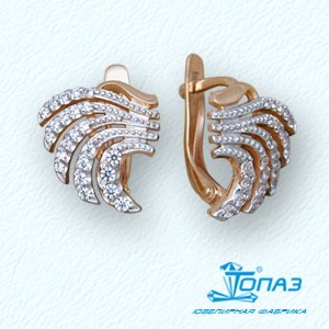 

Серьги с фианитами Линии Любви, Серьги Т14202854