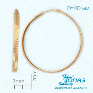 

Серьги конго из красного золота Линии Любви, Серьги Т100621556
