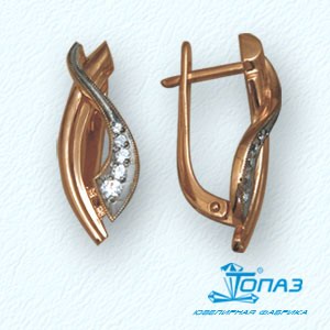 

Серьги с фианитами Линии Любви, Серьги Т14202358
