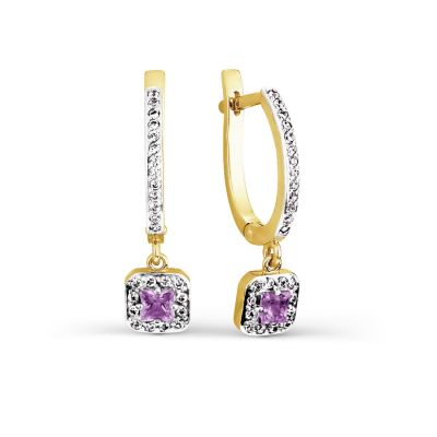 

Серьги с аметистами и фианитами Линии Любви, Серьги Т943026721-01