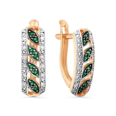 

Серьги с изумрудами и бриллиантами Линии Любви, Серьги Т14602Б238