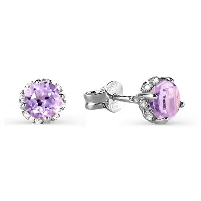 

Серьги с аметистами и фианитами Линии Любви, Серьги Т303026099-12