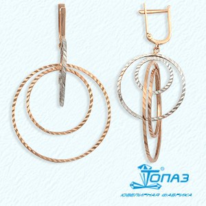 

Серьги из красного золота Линии Любви, Серьги Т100622214