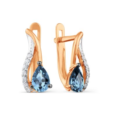 

Серьги с топазами и Swarovski Zirconia Линии Любви, Серьги Т143025952-01