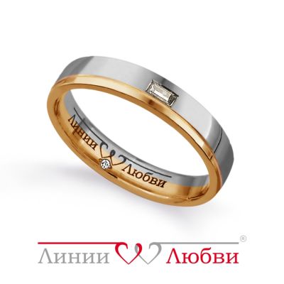 

Кольцо обручальное с бриллиантами Линии Любви, Кольцо Л22101084
