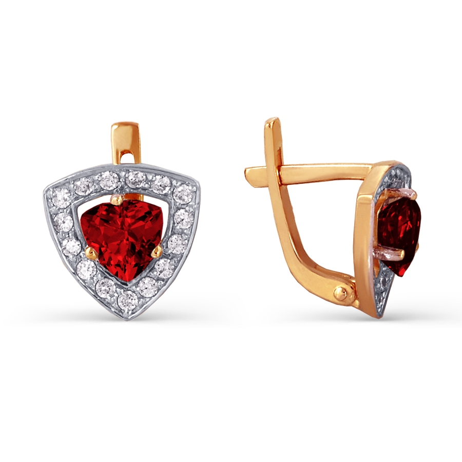 

Серьги с гранатами и фианитами Линии Любви, Серьги Т143023608