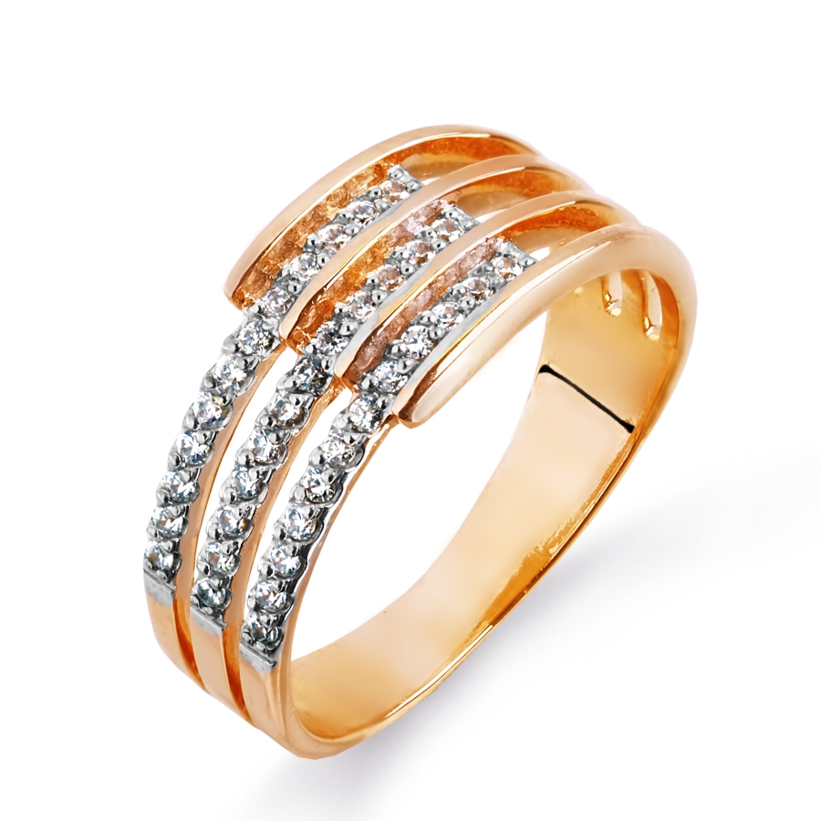 

Кольцо с фианитами Линии Любви