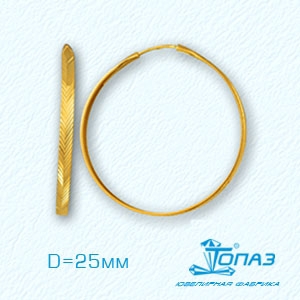 

Серьги конго из желтого золота Линии Любви, Серьги Т900621553