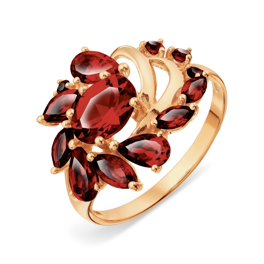 

Кольцо с гранатами Линии Любви