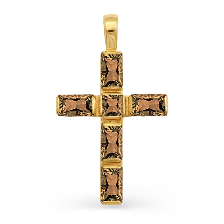 

Крестик с раухтопазами Линии Любви