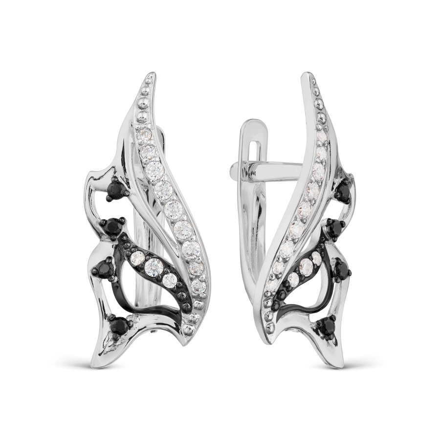 

Серьги с Swarovski Zirconia и фианитами Линии Любви, Серьги Т307027968